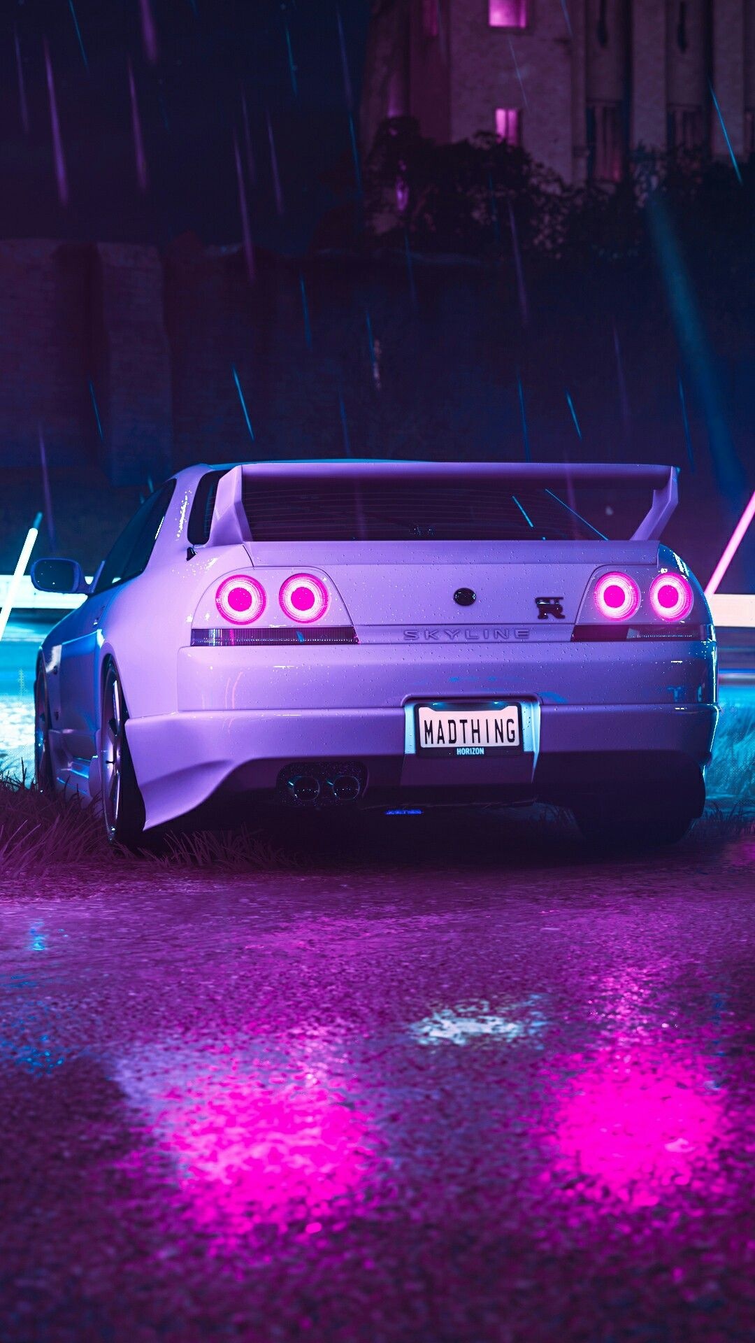 GTR, R33, Neon, Skyline, Car, Wallpaper, 1080x1920, Full, HD, Phone, jpg