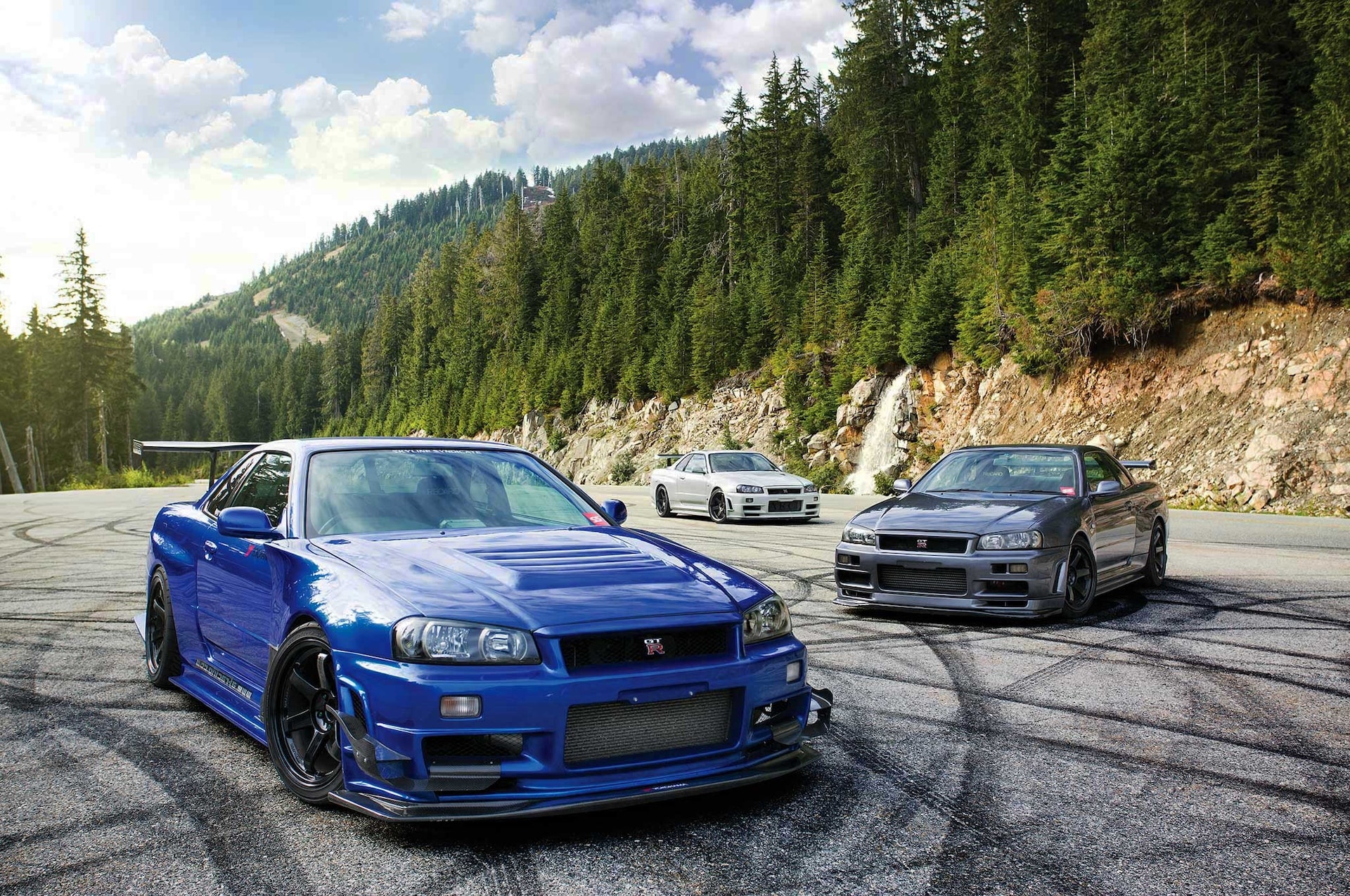 R34, Drift, Marks, Skyline, Car, Wallpaper, 1920x1280, HD, Desktop, jpg